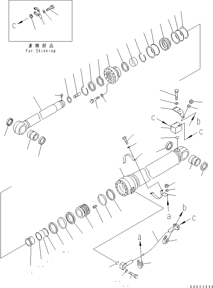 Схема запчастей Komatsu PC450-7K-E0 - ЦИЛИНДР РУКОЯТИ(ДЛЯ .M РУКОЯТЬ) ОСНОВН. КОМПОНЕНТЫ И РЕМКОМПЛЕКТЫ