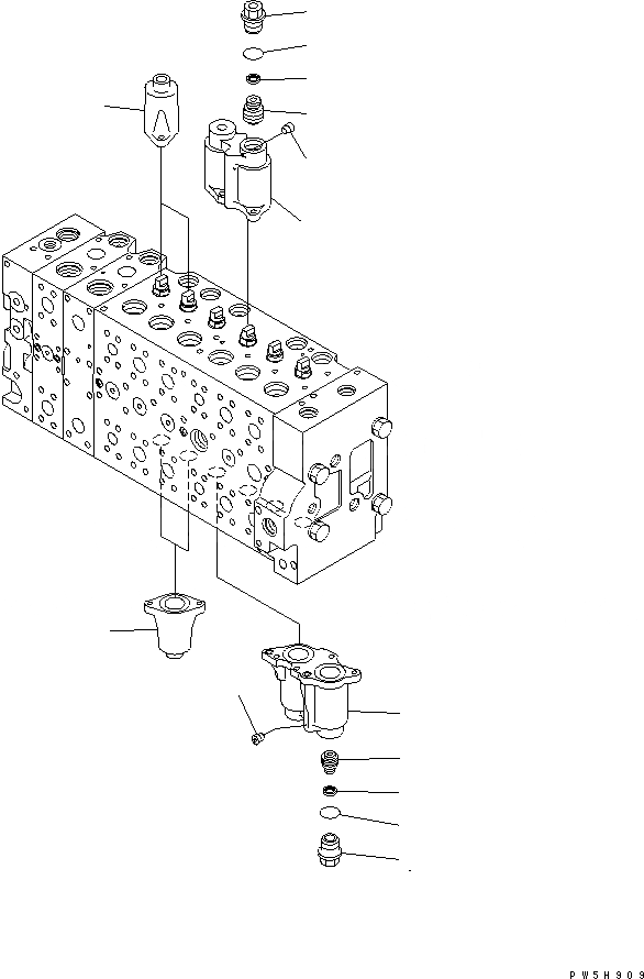 Схема запчастей Komatsu PC450-7K-E0 - ОСНОВН. КЛАПАН (8-СЕКЦИОНН.) (/) ОСНОВН. КОМПОНЕНТЫ И РЕМКОМПЛЕКТЫ