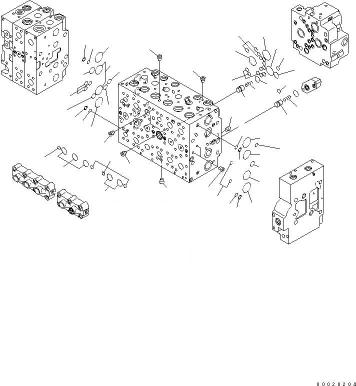 Схема запчастей Komatsu PC450-7K-E0 - ОСНОВН. КЛАПАН (8-СЕКЦИОНН.) (/) ОСНОВН. КОМПОНЕНТЫ И РЕМКОМПЛЕКТЫ