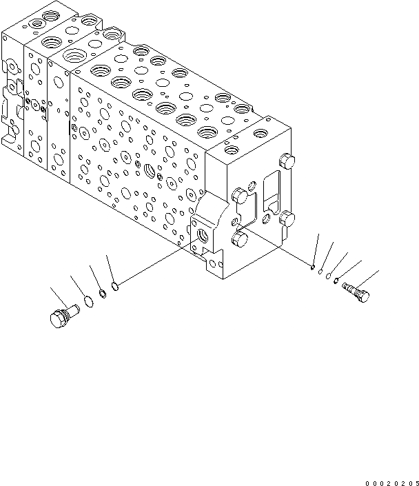 Схема запчастей Komatsu PC450-7K-E0 - ОСНОВН. КЛАПАН (8-СЕКЦИОНН.) (/) ОСНОВН. КОМПОНЕНТЫ И РЕМКОМПЛЕКТЫ