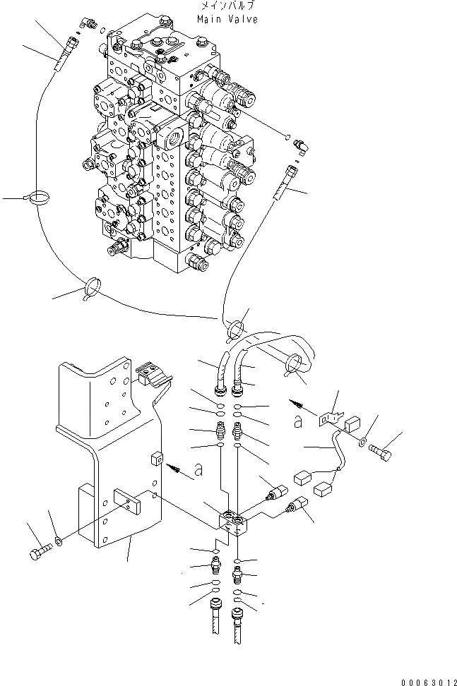 Схема запчастей Komatsu PC450-8 - ОСНОВН. ЛИНИЯ PPC (БЛОК) ( АКТУАТОР) H ГИДРАВЛИКА