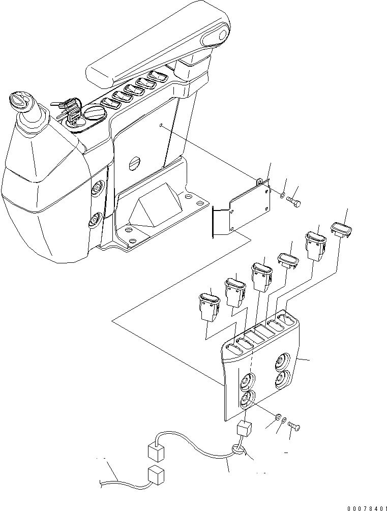 Схема запчастей Komatsu PC450-8 - OPERATORґS КАБИНА (ПОЛ) (ПЕРЕКЛЮЧАТЕЛЬ) (СПЕЦ-Я ДЛЯ РАЗРУШ. ЗДАНИЙ) (№K89-) K OPERATORґS ОБСТАНОВКА И СИСТЕМА УПРАВЛЕНИЯ