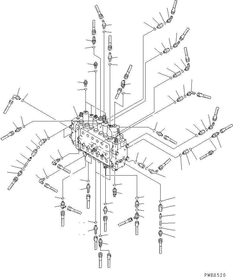 Схема запчастей Komatsu PC450-6 - ОСНОВН. КЛАПАН (СОЕДИНИТЕЛЬН. ЧАСТИ)(№-) ГИДРАВЛИКА