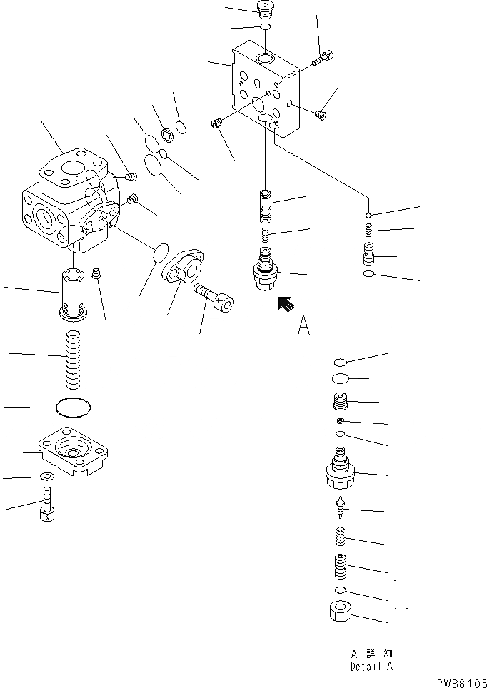 Схема запчастей Komatsu PC450-6 - ГЛАВН. КЛАПАН(№-) ОСНОВН. КОМПОНЕНТЫ И РЕМКОМПЛЕКТЫ