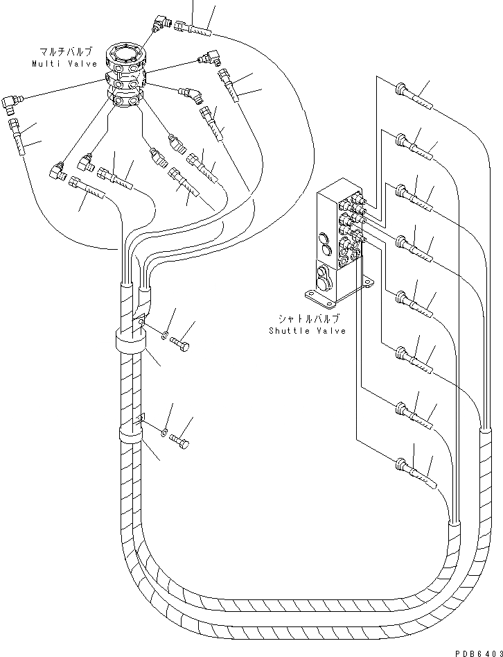 Схема запчастей Komatsu PC450-6 - MULTI PATTERN КЛАПАН(№-999) ГИДРАВЛИКА