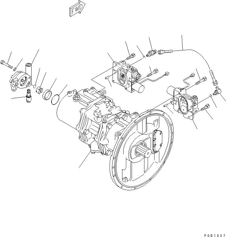 Схема запчастей Komatsu PC450-6K - ОСНОВН. НАСОС (/9) (HPV ++BARO-)(№K-K999) ГИДРАВЛИКА