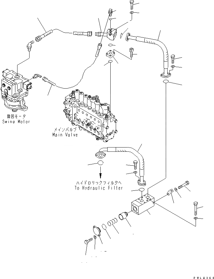 Схема запчастей Komatsu PC450-6K - ВОЗВРАТНАЯ ЛИНИЯ(№K-) ГИДРАВЛИКА