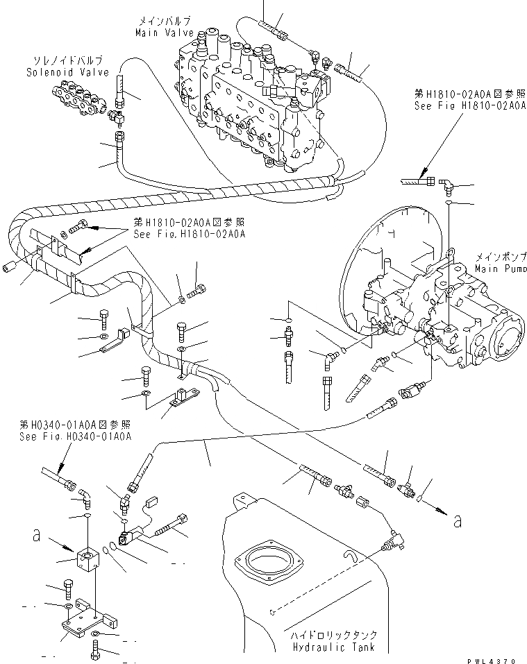 Схема запчастей Komatsu PC450-6K - ЛИНИЯ LS(ЛИНИЯ НАСОСА И E.P.C. КЛАПАН)(№K-) ГИДРАВЛИКА