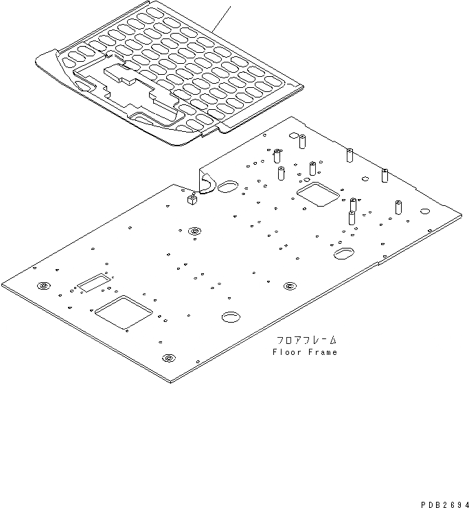 Схема запчастей Komatsu PC450-6K - ПОКРЫТИЕ ПОЛА( АКТУАТОР) КАБИНА ОПЕРАТОРА И СИСТЕМА УПРАВЛЕНИЯ
