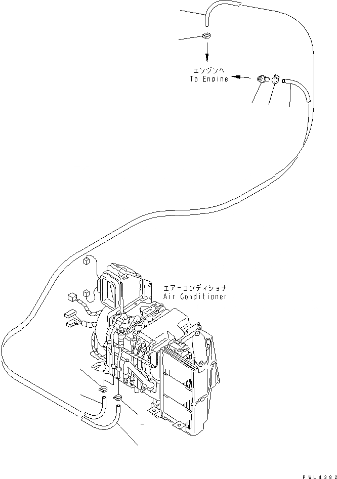 Схема запчастей Komatsu PC450-6K - КОНДИЦ. ВОЗДУХА (ЛИНИЯ ОБОГРЕВАТЕЛЯ)(№K-) КАБИНА ОПЕРАТОРА И СИСТЕМА УПРАВЛЕНИЯ