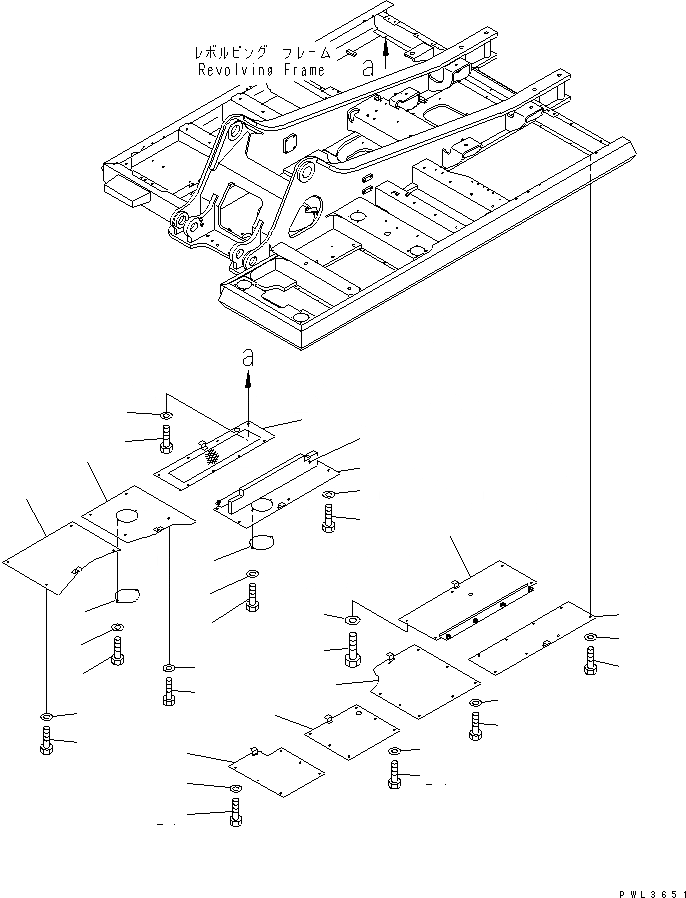 Схема запчастей Komatsu PC450-6K - НИЖН. КРЫШКА (УСИЛ.) (ОСНОВНАЯ РАМА)(№K-K9) ЧАСТИ КОРПУСА