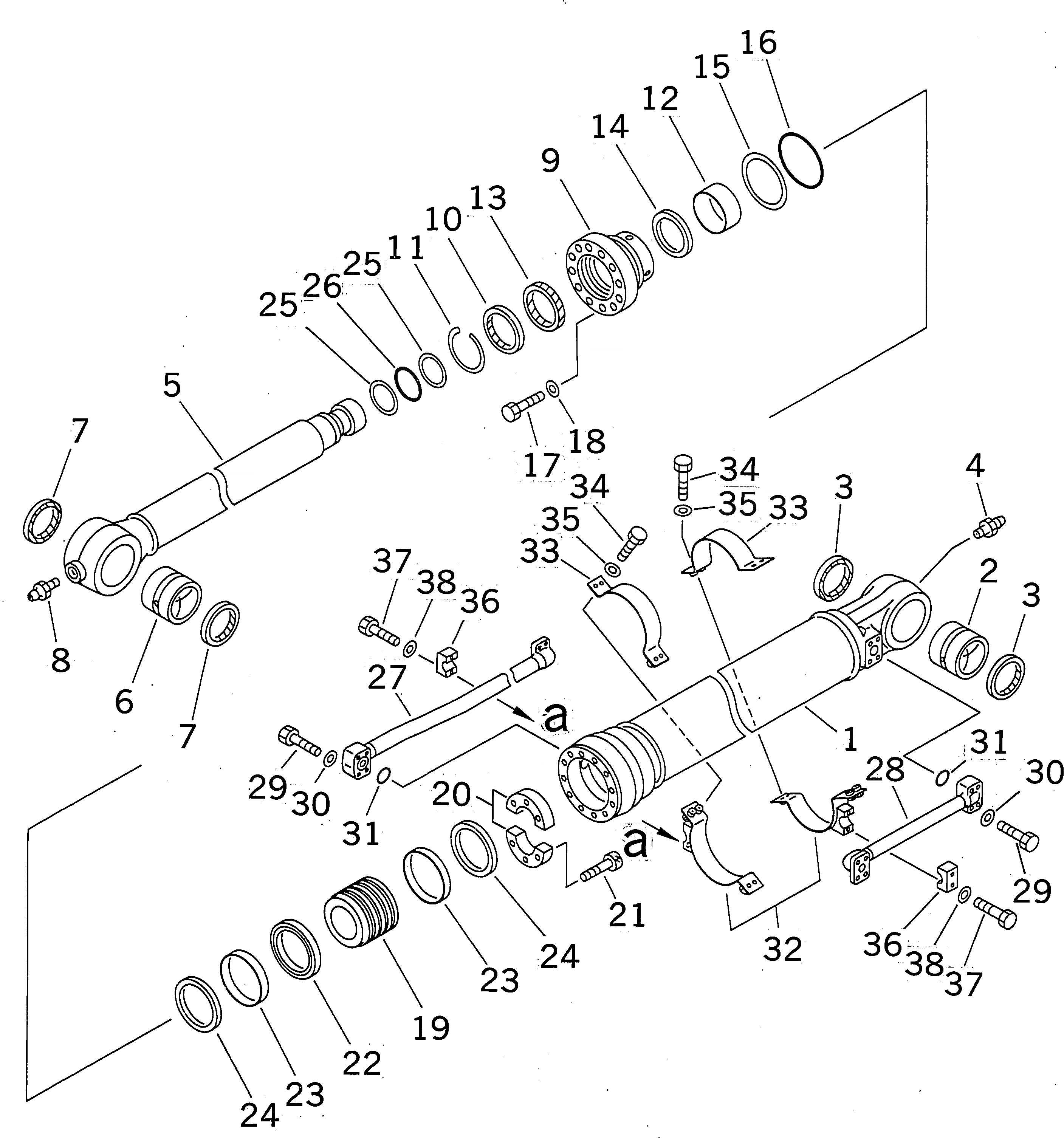 Схема запчастей Komatsu PC450-6K - ЦИЛИНДР КОВША РАБОЧЕЕ ОБОРУДОВАНИЕ