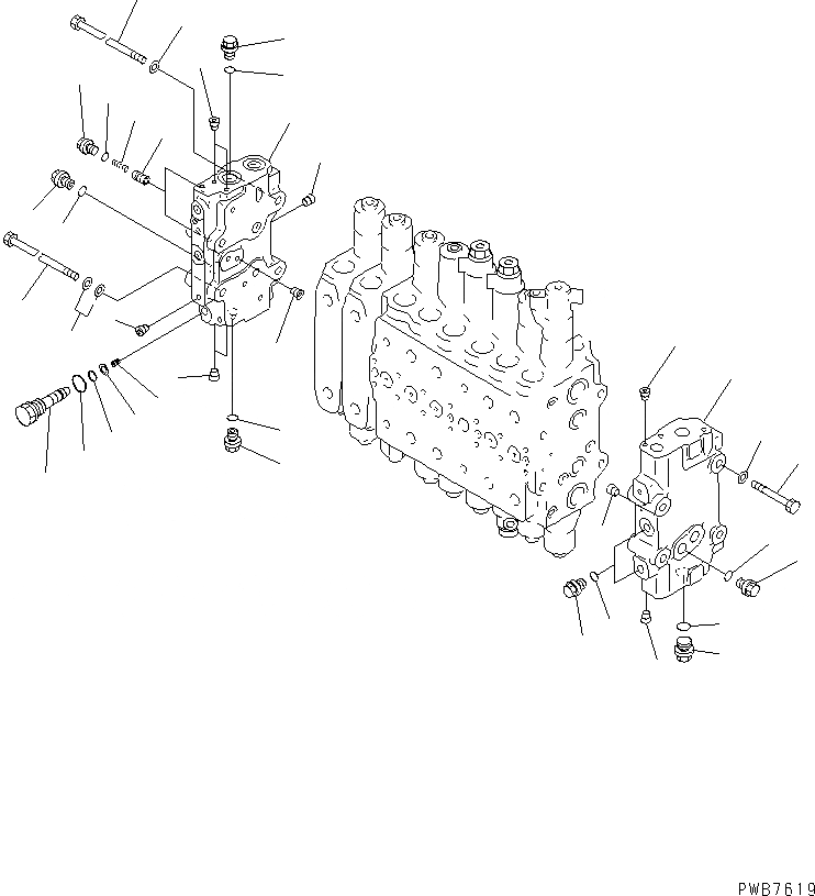 Схема запчастей Komatsu PC450-6K - ОСНОВН.E КЛАПАН (8-СЕКЦИОНН.) (/)(№K-) ОСНОВН. КОМПОНЕНТЫ И РЕМКОМПЛЕКТЫ