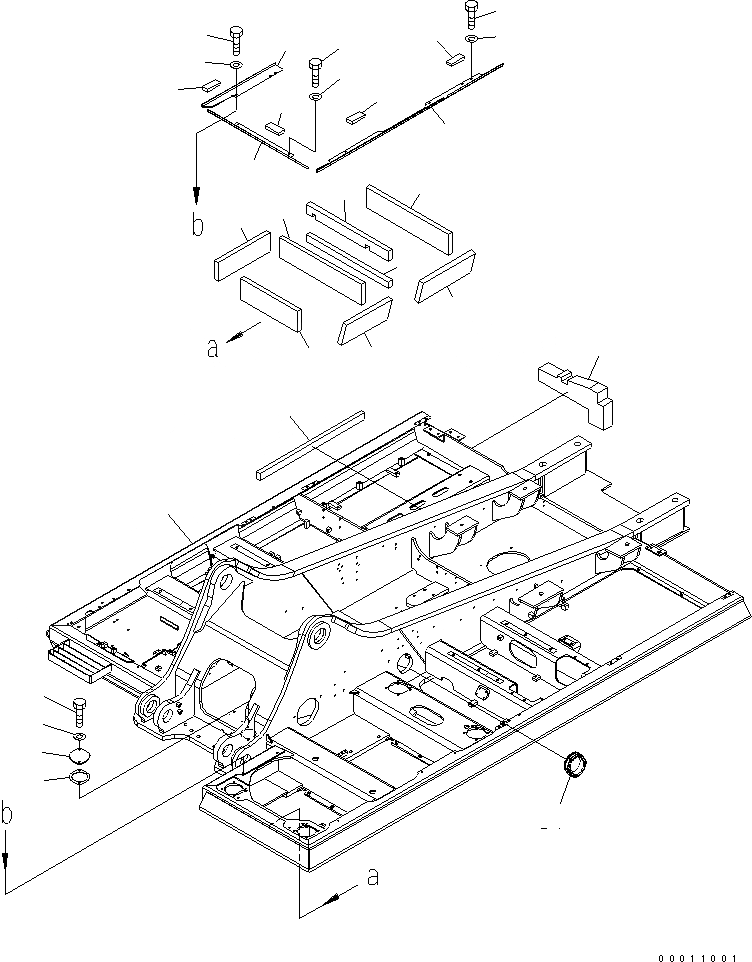 Схема запчастей Komatsu PC450-7 - ОСНОВНАЯ РАМА (MULTI PATTERN)(№-) ОСНОВНАЯ РАМА И ЕЕ ЧАСТИ