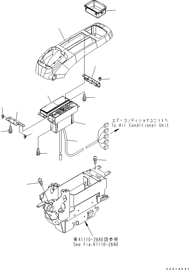 Схема запчастей Komatsu PC450-7 - ОСНОВН. КОНСТРУКЦИЯ (ПОЛ) (КОНСОЛЬ) (ВЕРХН.) (БЕЗ РАДИО) (ЛЕВ.)(№-) КАБИНА ОПЕРАТОРА И СИСТЕМА УПРАВЛЕНИЯ