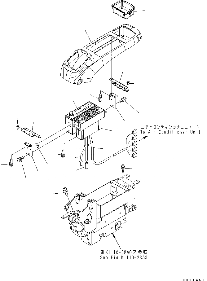 Схема запчастей Komatsu PC450-7 - ОСНОВН. КОНСТРУКЦИЯ (ПОЛ) (КОНСОЛЬ) (ВЕРХН.) (С КОНДИЦИОНЕРОМ И РАДИО) (ЛЕВ.) (ДЛЯ АЗИИ)(№-) КАБИНА ОПЕРАТОРА И СИСТЕМА УПРАВЛЕНИЯ