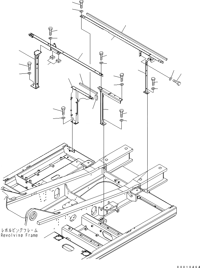 Схема запчастей Komatsu PC450-7 - КАБИНА РАМА ЧАСТИ КОРПУСА