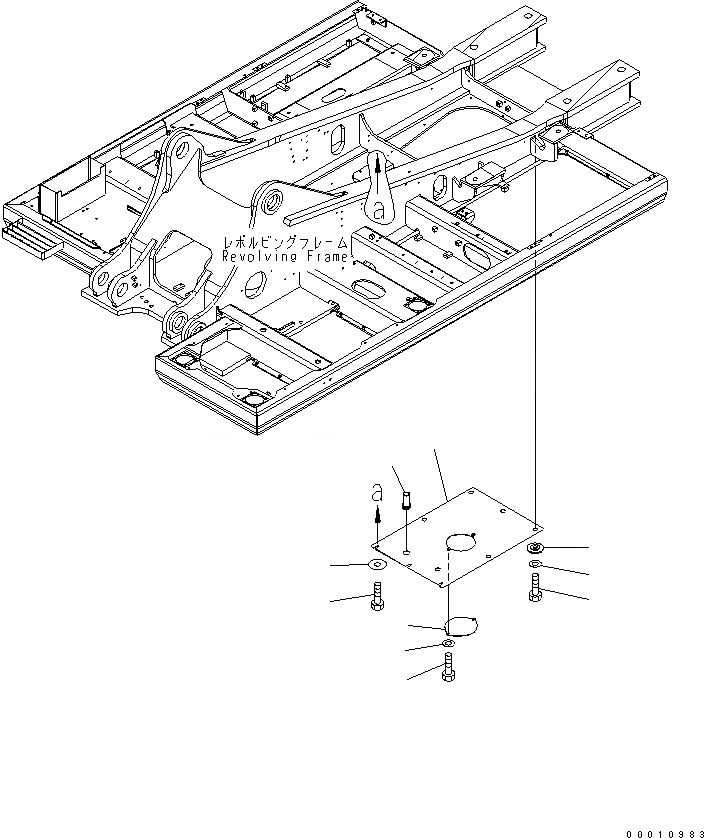 Схема запчастей Komatsu PC450-7 - НИЖН. КРЫШКА (УСИЛ.) (ОСНОВНАЯ РАМА) (ЦЕНТР.)(№-8) ЧАСТИ КОРПУСА