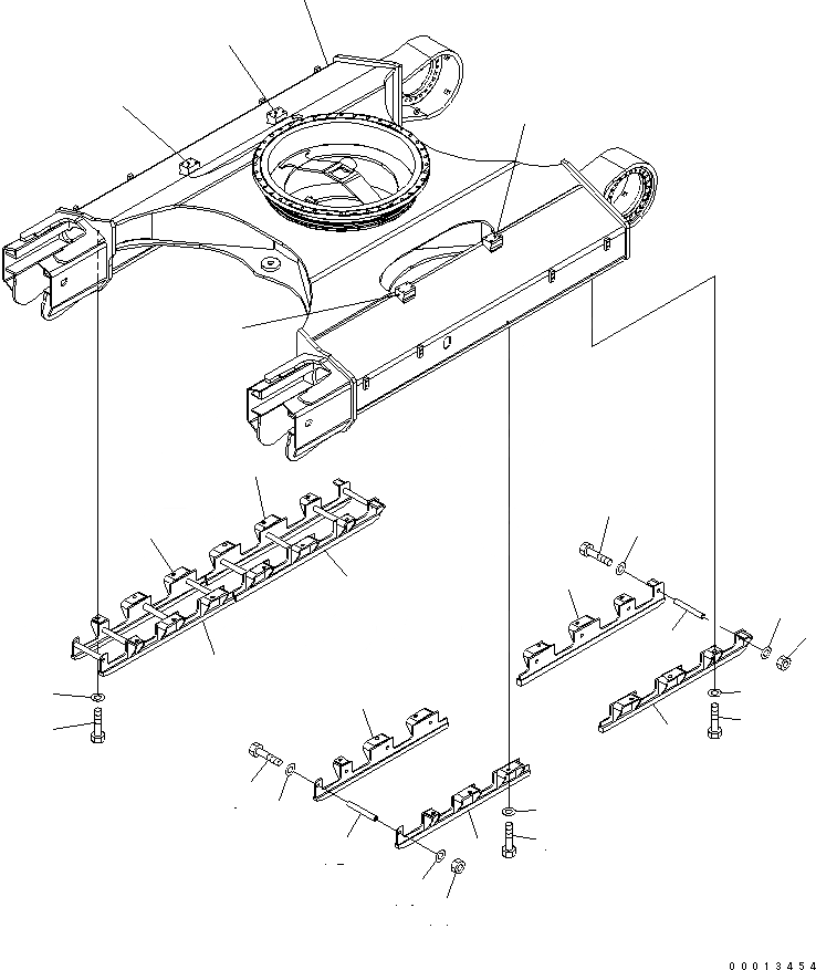 Схема запчастей Komatsu PC450-7 - ГУСЕНИЧНАЯ РАМА (ПОЛН. ЗАЩИТА КАТКОВ) (С КРЫШКОЙ)(№-9) ХОДОВАЯ
