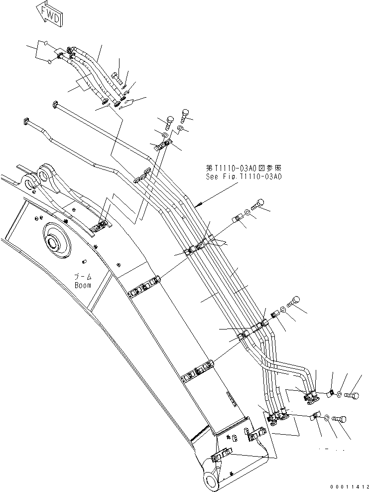 Схема запчастей Komatsu PC450-7 - СТРЕЛА (7.M) (ЦИЛИНДР РУКОЯТИТРУБЫ) (УСИЛ.)(№-) РАБОЧЕЕ ОБОРУДОВАНИЕ