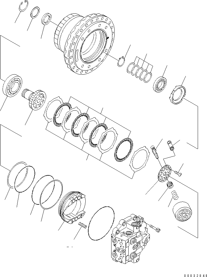 Схема запчастей Komatsu PC450-7 - МОТОР ХОДА (/)(№-7) ОСНОВН. КОМПОНЕНТЫ И РЕМКОМПЛЕКТЫ