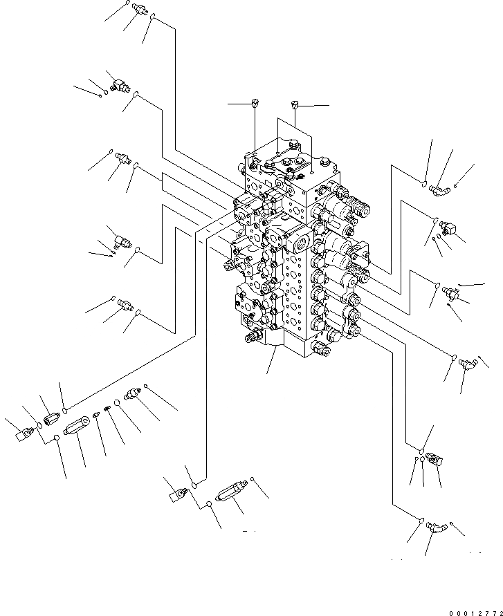Схема запчастей Komatsu PC450-7-M1 - ОСНОВН. КЛАПАН (СОЕДИНИТЕЛЬН. ЧАСТИ) (/) ( АКТУАТОР) ГИДРАВЛИКА