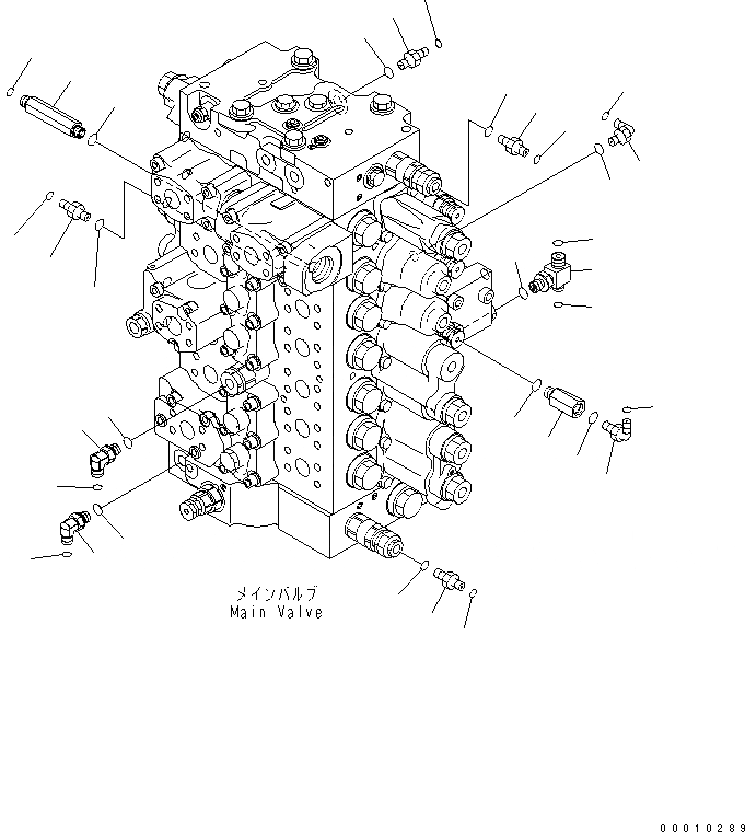 Схема запчастей Komatsu PC450-7-M1 - ОСНОВН. КЛАПАН (СОЕДИНИТЕЛЬН. ЧАСТИ) (/) ГИДРАВЛИКА