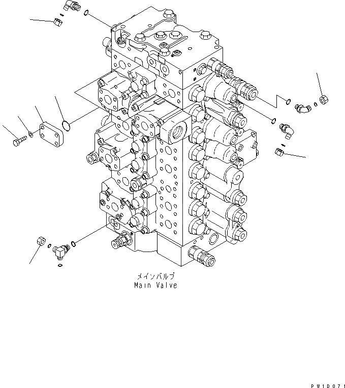 Схема запчастей Komatsu PC450-7-M1 - ОСНОВН. КЛАПАН (ЗАГЛУШКА КЛАПАНА) ( АКТУАТОР) (С ПРЕДОТВРАЩЕНИЕМ СМЕЩЕНИЯ) (ТРУБЫ LESS) ГИДРАВЛИКА
