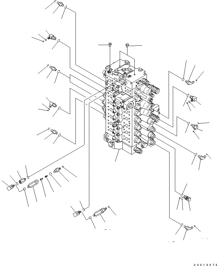 Схема запчастей Komatsu PC450-7K - ОСНОВН. КЛАПАН (СОЕДИНИТЕЛЬН. ЧАСТИ) (/) ГИДРАВЛИКА