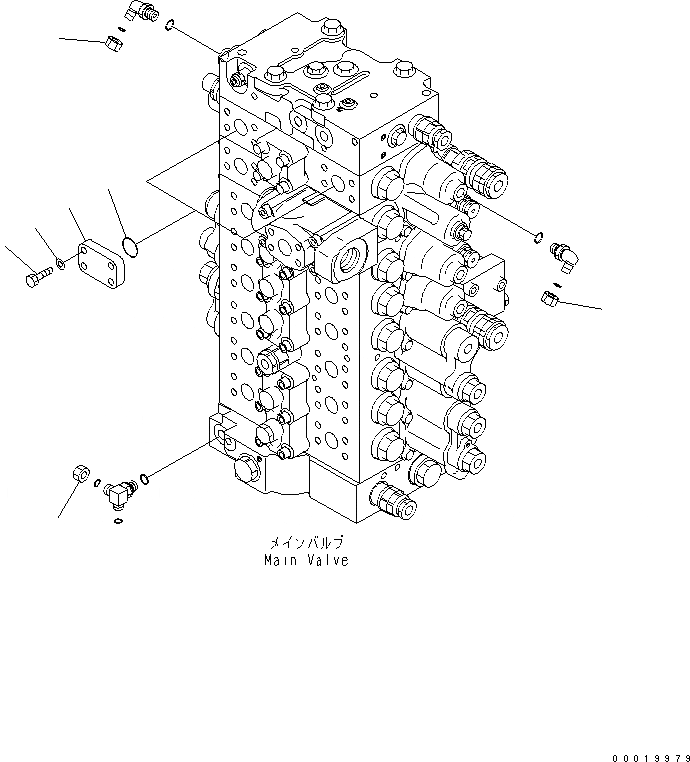 Схема запчастей Komatsu PC450-7K - ОСНОВН. КЛАПАН (ЭЛЕМЕНТЫ) ГИДРАВЛИКА