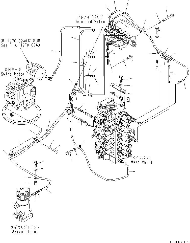 Схема запчастей Komatsu PC450-8 - СОЛЕНОИДНЫЙ КЛАПАН (ПАТРУБКИ И КОРПУС) ( АКТУАТОР)(№7-) ГИДРАВЛИКА