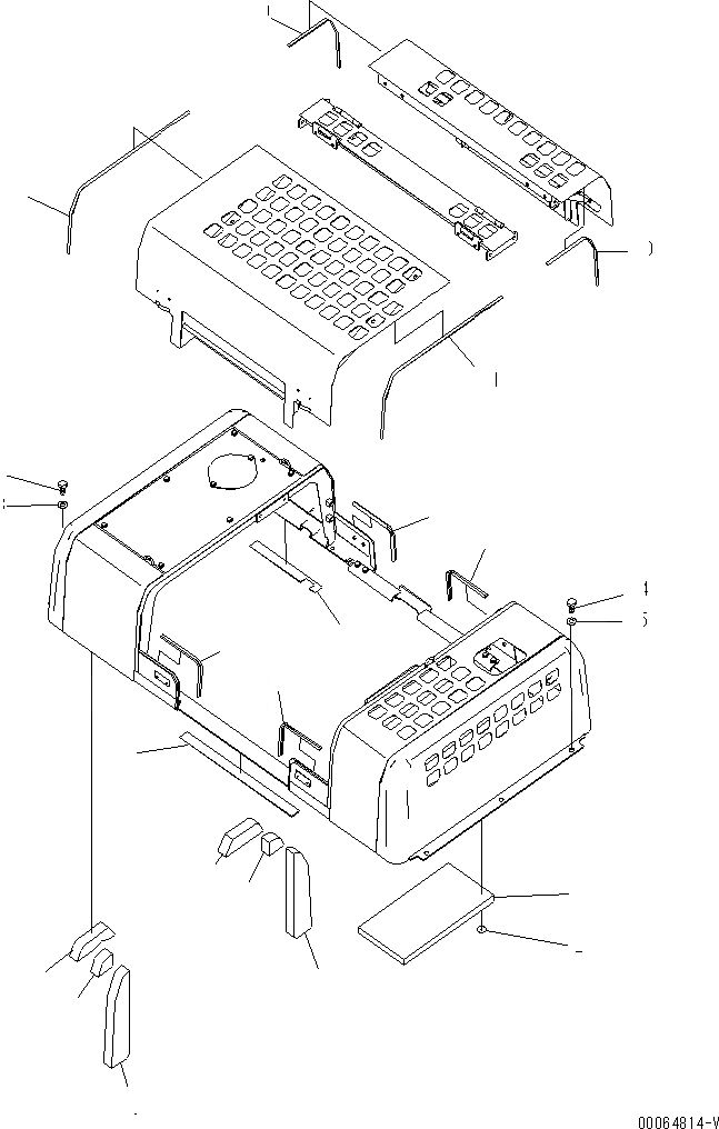 Схема запчастей Komatsu PC450-8 - КАПОТ (/)(№7-) ЧАСТИ КОРПУСА