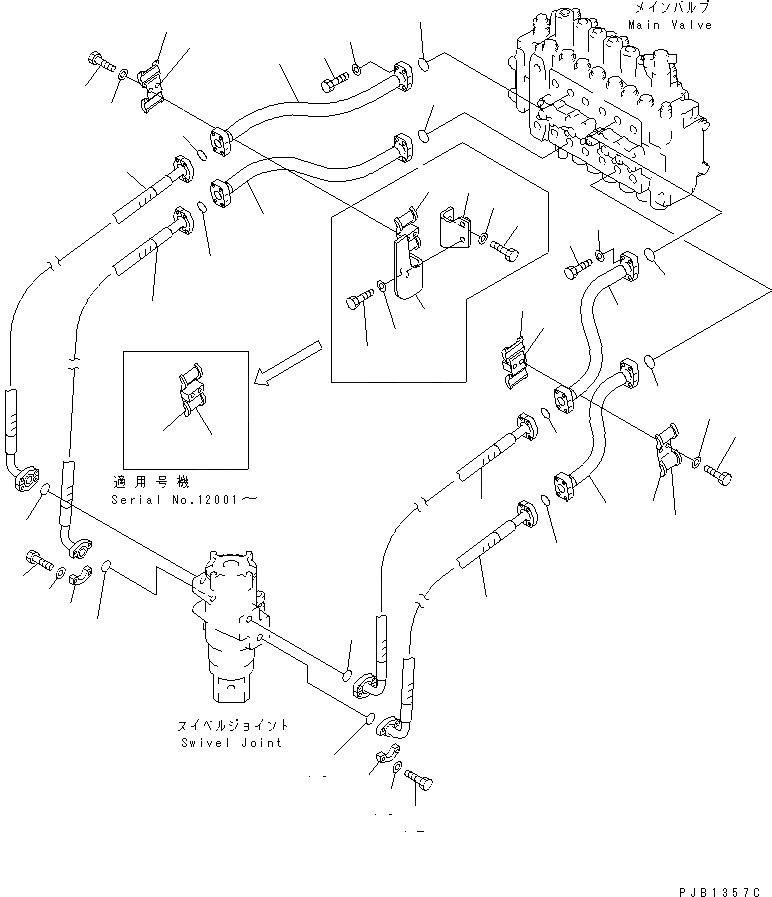 Схема запчастей Komatsu PC450LC-6 - ЛИНИЯ ХОДА(№-) ГИДРАВЛИКА
