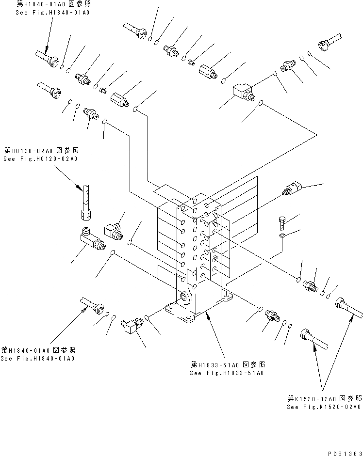 Схема запчастей Komatsu PC450LC-6 - РАСПРЕДЕЛИТ. КЛАПАН (С ДАТЧИКОМ)(№-999) ГИДРАВЛИКА