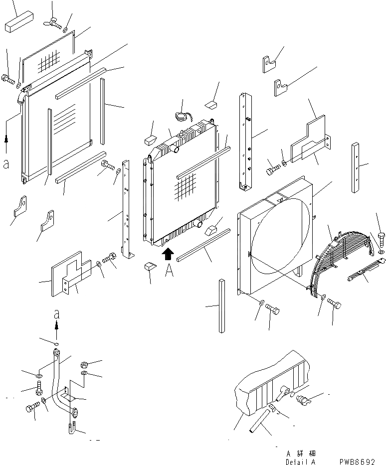 Схема запчастей Komatsu PC450LC-6K - ОХЛАЖД-Е (РАДИАТОР И МАСЛООХЛАДИТЕЛЬ)(№K-K999) СИСТЕМА ОХЛАЖДЕНИЯ