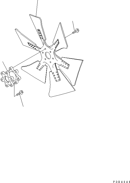 Схема запчастей Komatsu PC450LC-6K - ВЕНТИЛЯТОР(№K-K999) СИСТЕМА ОХЛАЖДЕНИЯ