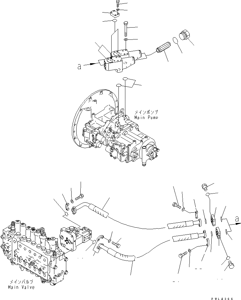 Схема запчастей Komatsu PC450LC-6K - ЛИНИЯ ПОДАЧИ (БЛОК) (С ПРОПУСКНЫМ КЛАПАНОМ)(№K-) ГИДРАВЛИКА