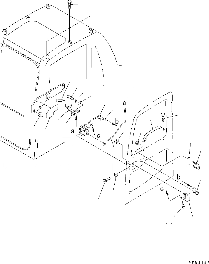 Схема запчастей Komatsu PC450LC-6K - КАБИНА (7/7) (ЗАМОК ДВЕРИ) КАБИНА ОПЕРАТОРА И СИСТЕМА УПРАВЛЕНИЯ