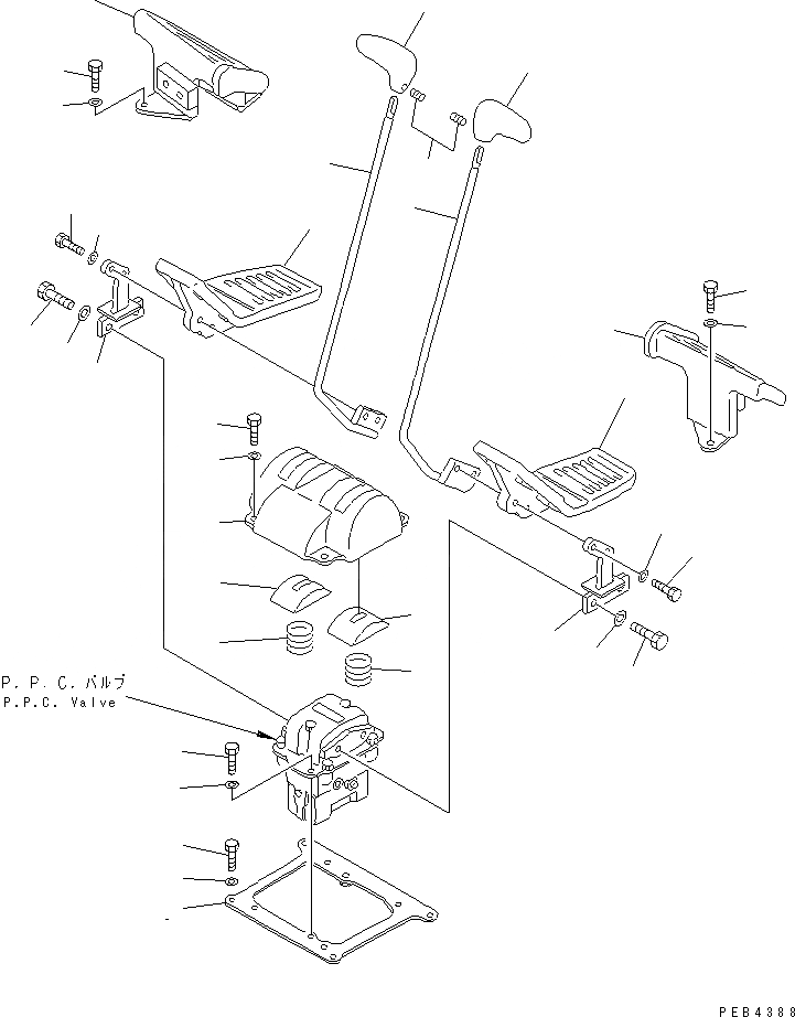 Схема запчастей Komatsu PC450LC-6K - РЫЧАН УПРАВЛ-Я ХОДОМ(№K-K999) КАБИНА ОПЕРАТОРА И СИСТЕМА УПРАВЛЕНИЯ