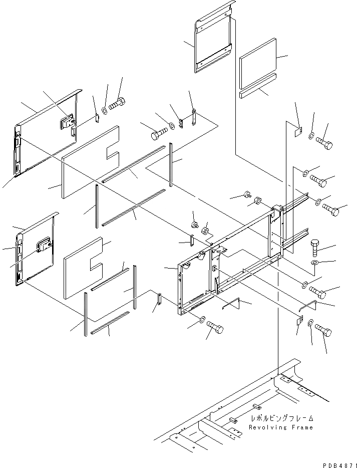 Схема запчастей Komatsu PC450LC-6K - ПРАВ. ДВЕРЬ (КАБИНА)(№K-K999) ЧАСТИ КОРПУСА
