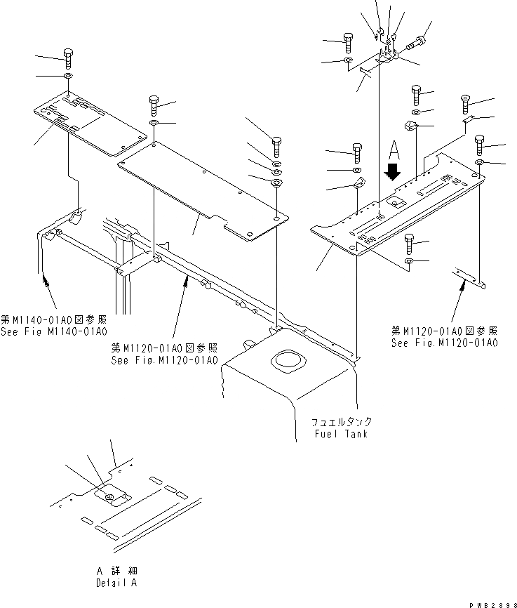 Схема запчастей Komatsu PC450LC-6K - КРЫШКА(КАБИНА) (ВЕРХН.)(№K-K999) ЧАСТИ КОРПУСА