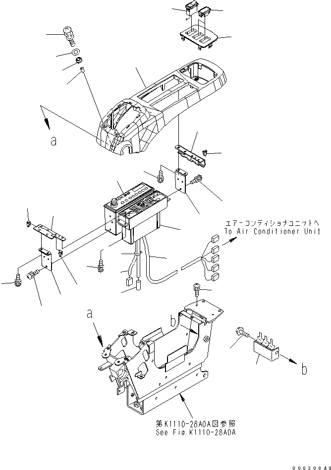 Схема запчастей Komatsu PC450LC-7 - ОСНОВН. КОНСТРУКЦИЯ (ПОЛ) (КОНСОЛЬ) (ВЕРХН.) (С КОНДИЦИОНЕРОМ И РАДИО) (ЛЕВ.) (С ПРОБЛЕСК. МАЯКОМ) КАБИНА ОПЕРАТОРА И СИСТЕМА УПРАВЛЕНИЯ