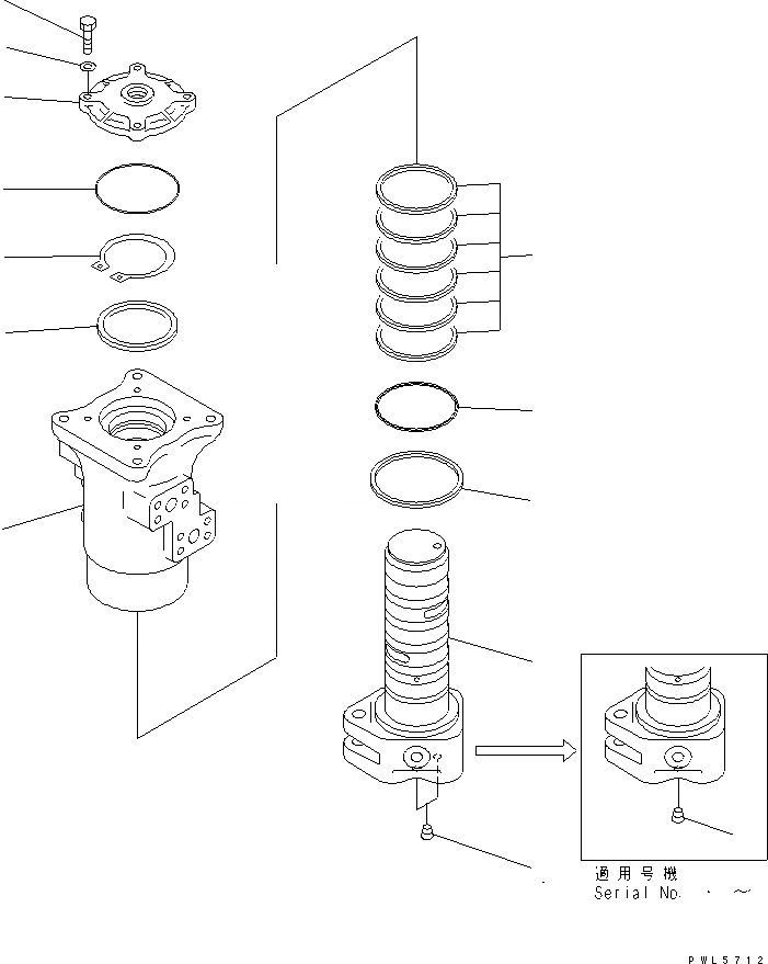 Схема запчастей Komatsu PC450LC-7 - ПОВОРОТНОЕ СОЕДИНЕНИЕ(№-) ОСНОВН. КОМПОНЕНТЫ И РЕМКОМПЛЕКТЫ
