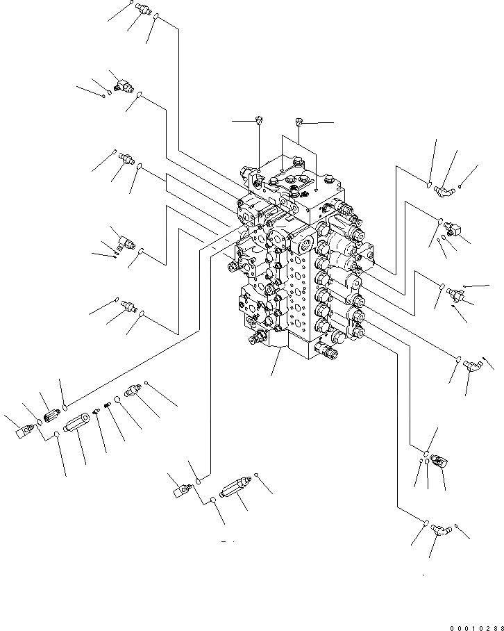 Схема запчастей Komatsu PC450LC-7-M1 - ОСНОВН. КЛАПАН (СОЕДИНИТЕЛЬН. ЧАСТИ) (/) ГИДРАВЛИКА