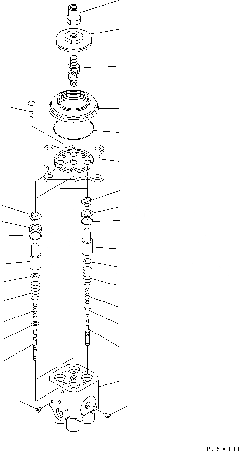 Схема запчастей Komatsu PC450LC-6K-J - КЛАПАН PPC(ДЛЯ РАБОЧ. ОБОРУД-Я) ОСНОВН. КОМПОНЕНТЫ И РЕМКОМПЛЕКТЫ