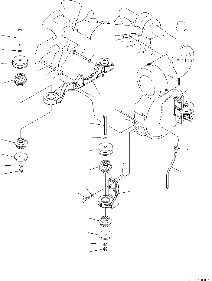 Схема запчастей Komatsu PC450LC-7K - КРЕПЛЕНИЕ ДВИГАТЕЛЯ КОМПОНЕНТЫ ДВИГАТЕЛЯ