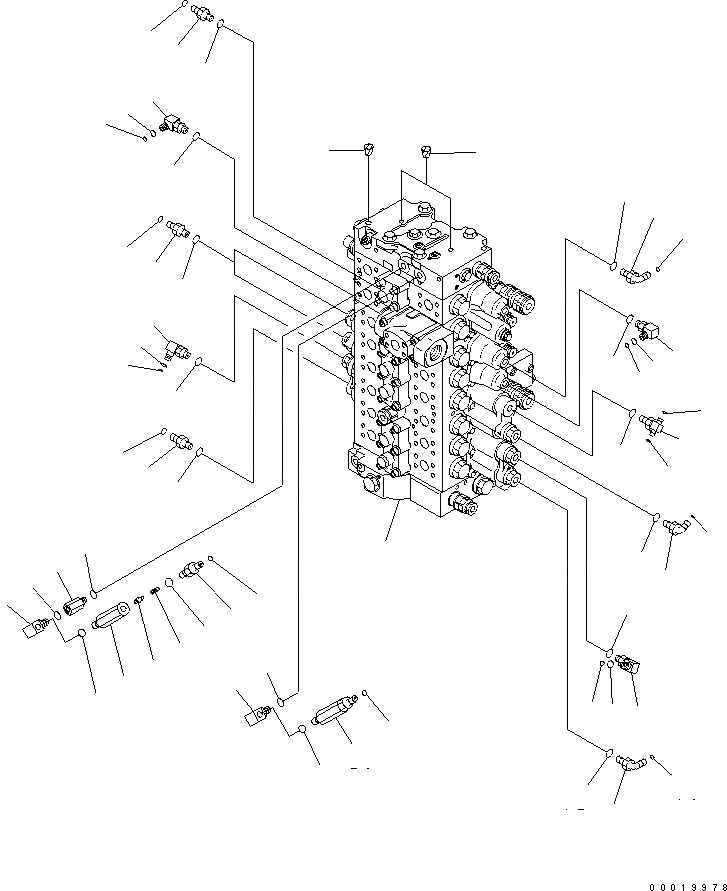 Схема запчастей Komatsu PC450LC-7K - ОСНОВН. КЛАПАН (СОЕДИНИТЕЛЬН. ЧАСТИ) (/) ГИДРАВЛИКА