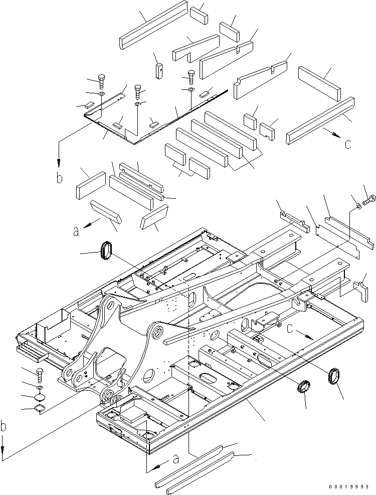 Схема запчастей Komatsu PC450LC-7K - ОСНОВНАЯ РАМА ОСНОВНАЯ РАМА И ЕЕ ЧАСТИ