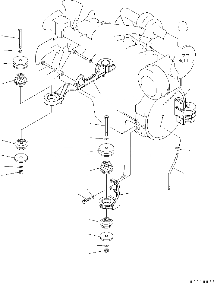 Схема запчастей Komatsu PC450LC-7E0 - КРЕПЛЕНИЕ ДВИГАТЕЛЯ КОМПОНЕНТЫ ДВИГАТЕЛЯ