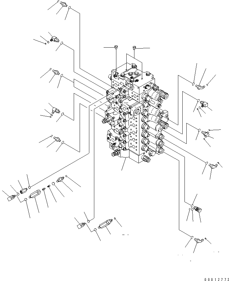 Схема запчастей Komatsu PC450LC-7E0 - ОСНОВН. КЛАПАН (СОЕДИНИТЕЛЬН. ЧАСТИ) (/) ( АКТУАТОР) ГИДРАВЛИКА
